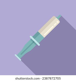 Thermo paste syringe icon flat vector. Laptop repair. System button service