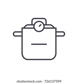 thermo pot  vector line icon, sign, illustration on background, editable strokes