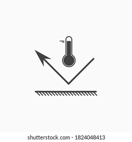 Thermo regulation. Retain temperature. High temperature on the thermometer icon. Vector