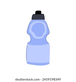 thermo reusable water bottle cartoon. product plastic, black container, fitness promotion thermo reusable water bottle sign. isolated symbol vector illustration