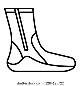 Thermo sock icon. Outline thermo sock vector icon for web design isolated on white background