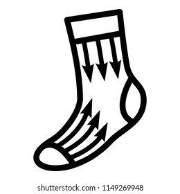 Thermo sock icon. Simple illustration of thermo sock vector icon for web design isolated on white background