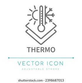 Thermo Textile Vector Line Icon