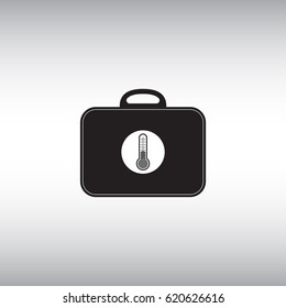 Thermobag flat vector icon. Temperature stable package isolated vector sign.