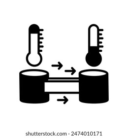 Thermodynamics Glyph Icon, Vector illustration