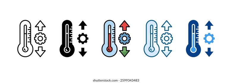 Thermodynamics Icon Set Multiple Style Collection
