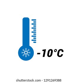 thermometer with -10 degrees Celsius