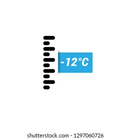 thermometer with -12 degrees Celsius