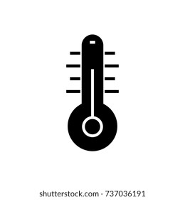 thermometer 2 icon, vector illustration, black sign on isolated background