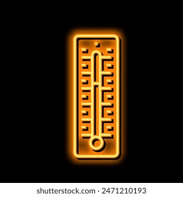 Thermometer Zubehör Neon Lichtzeichen Vektorgrafik. Thermometer Zubehör Illustration