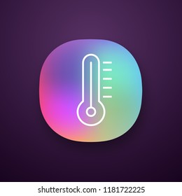 Thermometer app icon. Air temperature measurement. UI/UX user interface. Web or mobile application. Vector isolated illustration