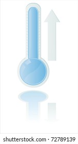 thermometer with arrow isolated on white