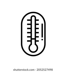 thermometer autumn season Line icon for business website,apps, and many more