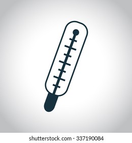 Thermometer black flat icon. Symbol on a white background