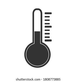 Icono negro termómetro. Ilustración del vector aislada en blanco