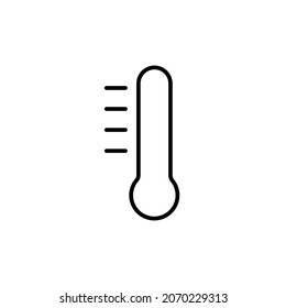 Icono de línea negra del termómetro. Temperatura, caliente, frío. Diseño sencillo. Símbolo de contorno aislado plano y moderno, indicado para: ilustración, logo, aplicación, diseño, web, dev, ui, ux, gui. EPS vectorial 10 