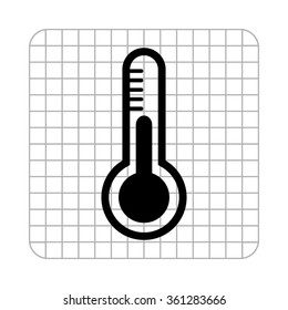 Thermometer  - black vector icon