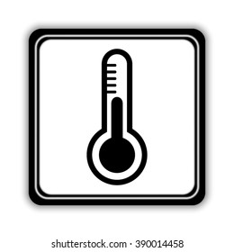 Thermometer  - black vector icon