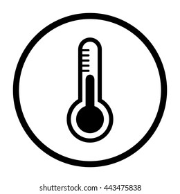 Thermometer  - black vector icon