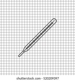 Thermometer - black  vector icon