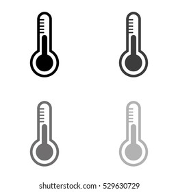 Thermometer -  black vector icon