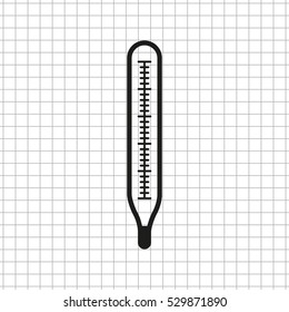 Thermometer  - black vector icon