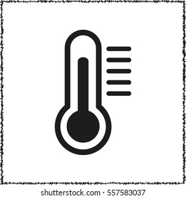 Thermometer  - black vector icon