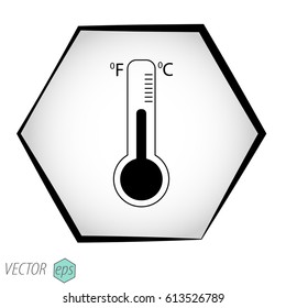 Thermometer - black vector icon