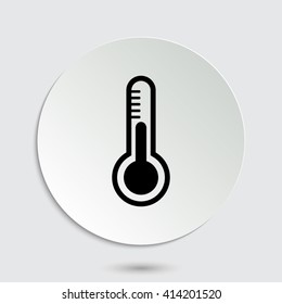 Thermometer - black vector  icon with shadow