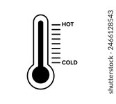 Thermometer Black and White Flat Vector Icon
