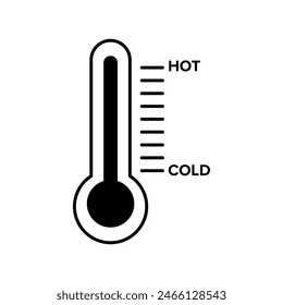 Thermometer Black and White Flat Vector Icon