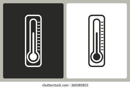 Thermometer   -  black and white icons. Vector illustration.
