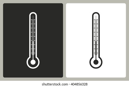 Thermometer   -  black and white icons. Vector illustration. 