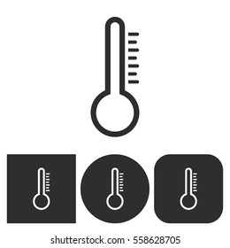 Thermometer - black and white icons. Vector illustration.