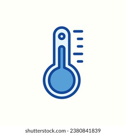 thermometer blue icon, isolated icon in light background, perfect for website, blog, logo, graphic design, social media, UI, mobile app