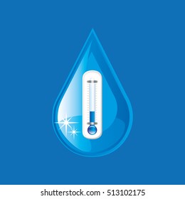 thermometer blue. icon rain weather design vector illustration eps 10