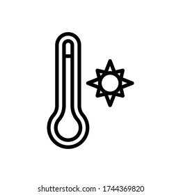 Ilustración vectorial de la línea de temperatura del cuerpo del termómetro