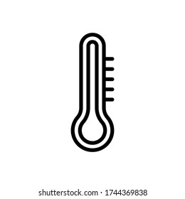 Thermometer body temperature line icon vector illustration
