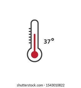 thermometer body temperature measurement tool, vector icon