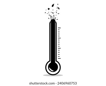 se rompen los termómetros. vector de icono termómetro 