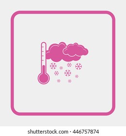 Thermometer by seasons. Winter. Illustration.