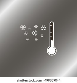 Thermometer by seasons. Winter. Illustration.