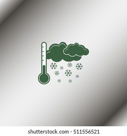 Thermometer by seasons. Winter. Illustration.