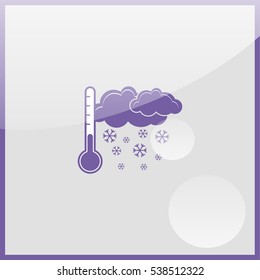 Thermometer by seasons. Winter. Illustration.