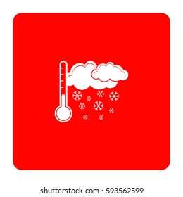 Thermometer by seasons. Winter. Illustration.