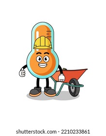 thermometer cartoon as a contractor , character design