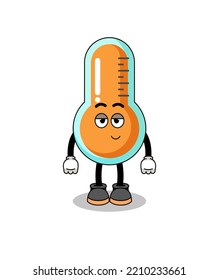 thermometer cartoon couple with shy pose , character design