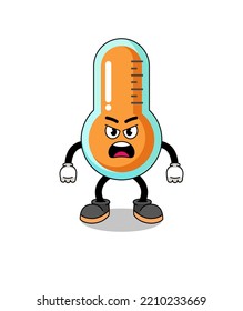 thermometer cartoon illustration with angry expression , character design