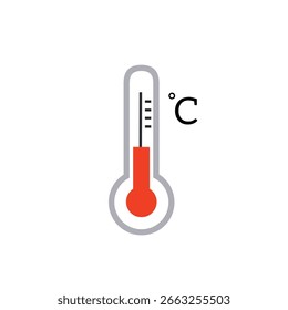 Thermometer Celsius Temperature Icon Illustration on White Background