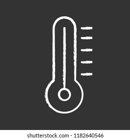 Thermometer chalk icon. Air temperature measurement. Isolated vector chalkboard illustration